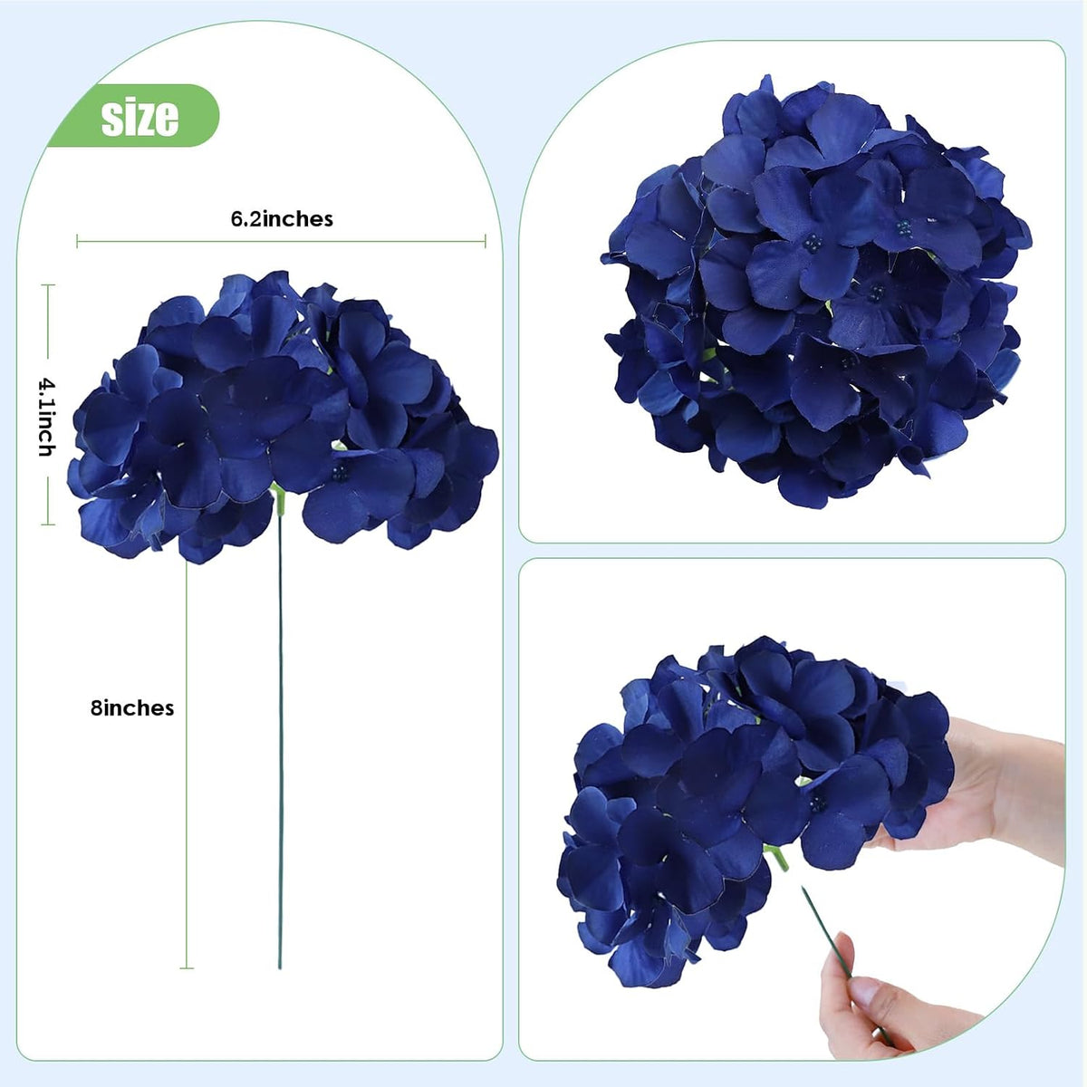 65pcs White Hydrangea Artificial Flowers Bulk (Not Squished, No Steaming Need) Ivory Faux Hydrangeas Bouquet Silk Flowers with Stems for Wedding,Party,Centerpieces,Home,Baby Shower Decor