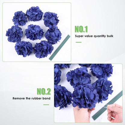65pcs White Hydrangea Artificial Flowers Bulk (Not Squished, No Steaming Need) Ivory Faux Hydrangeas Bouquet Silk Flowers with Stems for Wedding,Party,Centerpieces,Home,Baby Shower Decor