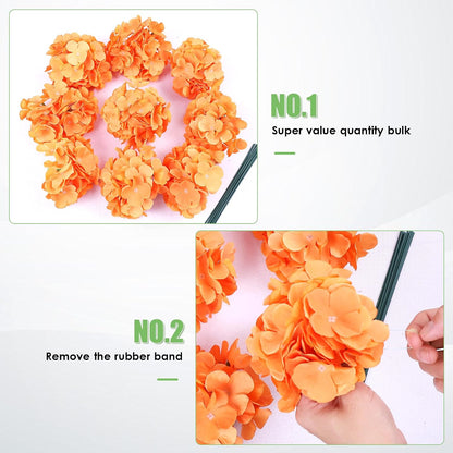 65pcs White Hydrangea Artificial Flowers Bulk (Not Squished, No Steaming Need) Ivory Faux Hydrangeas Bouquet Silk Flowers with Stems for Wedding,Party,Centerpieces,Home,Baby Shower Decor