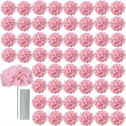 65pcs White Hydrangea Artificial Flowers Bulk (Not Squished, No Steaming Need) Ivory Faux Hydrangeas Bouquet Silk Flowers with Stems for Wedding,Party,Centerpieces,Home,Baby Shower Decor