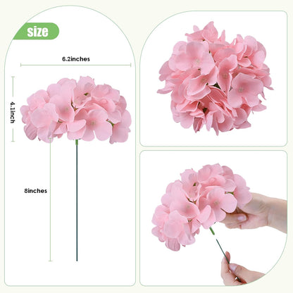65pcs White Hydrangea Artificial Flowers Bulk (Not Squished, No Steaming Need) Ivory Faux Hydrangeas Bouquet Silk Flowers with Stems for Wedding,Party,Centerpieces,Home,Baby Shower Decor