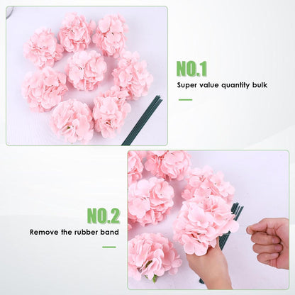 65pcs White Hydrangea Artificial Flowers Bulk (Not Squished, No Steaming Need) Ivory Faux Hydrangeas Bouquet Silk Flowers with Stems for Wedding,Party,Centerpieces,Home,Baby Shower Decor