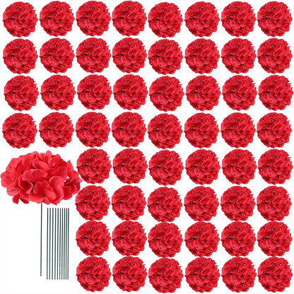 65pcs White Hydrangea Artificial Flowers Bulk (Not Squished, No Steaming Need) Ivory Faux Hydrangeas Bouquet Silk Flowers with Stems for Wedding,Party,Centerpieces,Home,Baby Shower Decor