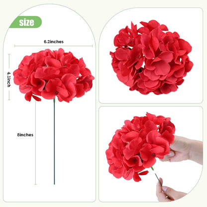 65pcs White Hydrangea Artificial Flowers Bulk (Not Squished, No Steaming Need) Ivory Faux Hydrangeas Bouquet Silk Flowers with Stems for Wedding,Party,Centerpieces,Home,Baby Shower Decor