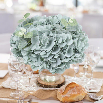 65pcs White Hydrangea Artificial Flowers Bulk (Not Squished, No Steaming Need) Ivory Faux Hydrangeas Bouquet Silk Flowers with Stems for Wedding,Party,Centerpieces,Home,Baby Shower Decor