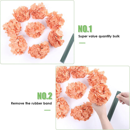 65pcs White Hydrangea Artificial Flowers Bulk (Not Squished, No Steaming Need) Ivory Faux Hydrangeas Bouquet Silk Flowers with Stems for Wedding,Party,Centerpieces,Home,Baby Shower Decor