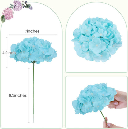 65pcs White Hydrangea Artificial Flowers Bulk (Not Squished, No Steaming Need) Ivory Faux Hydrangeas Bouquet Silk Flowers with Stems for Wedding,Party,Centerpieces,Home,Baby Shower Decor