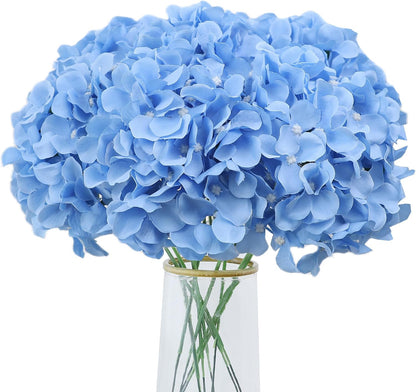 65pcs White Hydrangea Artificial Flowers Bulk (Not Squished, No Steaming Need) Ivory Faux Hydrangeas Bouquet Silk Flowers with Stems for Wedding,Party,Centerpieces,Home,Baby Shower Decor