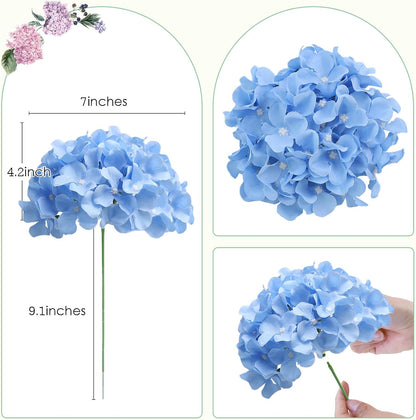 65pcs White Hydrangea Artificial Flowers Bulk (Not Squished, No Steaming Need) Ivory Faux Hydrangeas Bouquet Silk Flowers with Stems for Wedding,Party,Centerpieces,Home,Baby Shower Decor