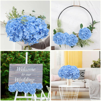 65pcs White Hydrangea Artificial Flowers Bulk (Not Squished, No Steaming Need) Ivory Faux Hydrangeas Bouquet Silk Flowers with Stems for Wedding,Party,Centerpieces,Home,Baby Shower Decor