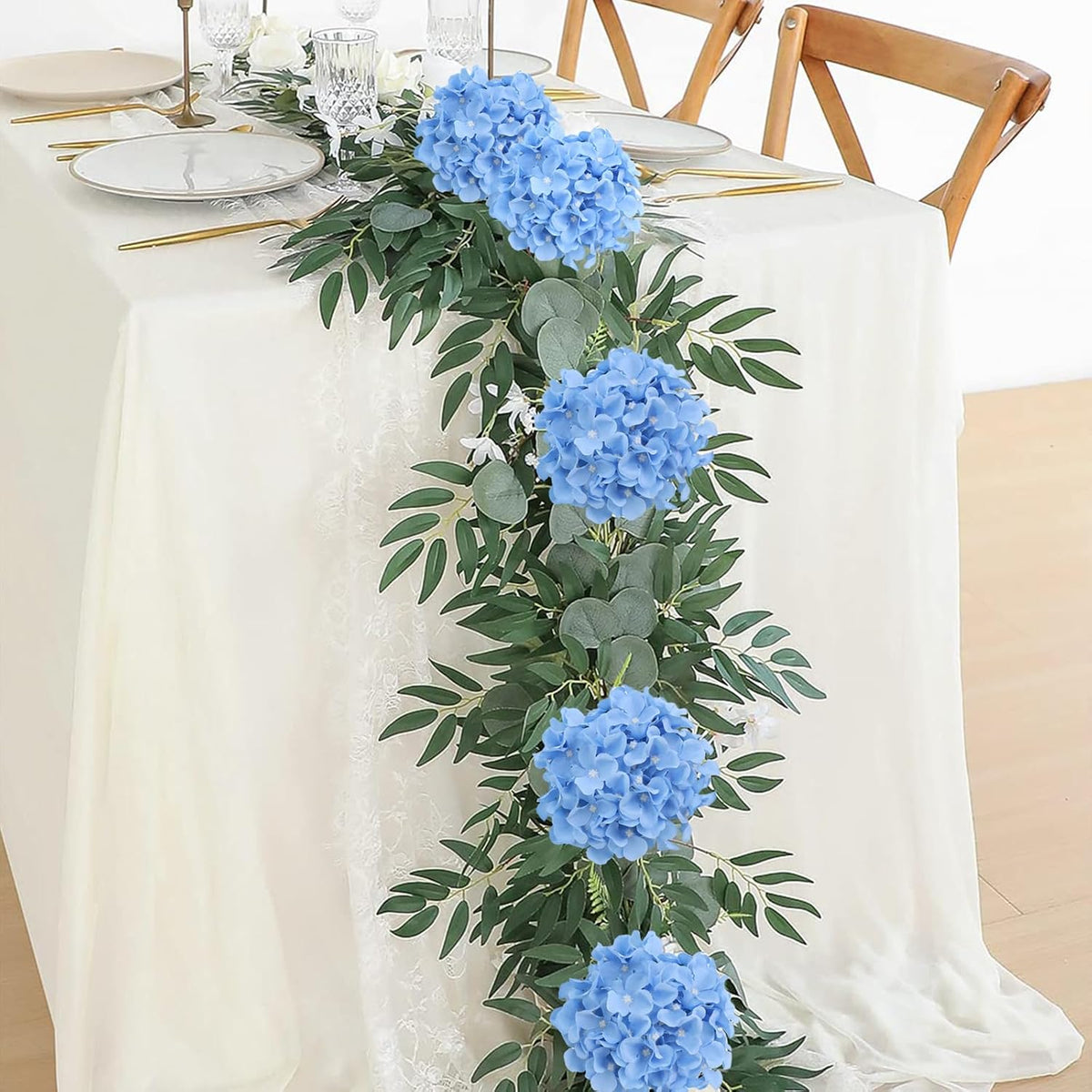 65pcs White Hydrangea Artificial Flowers Bulk (Not Squished, No Steaming Need) Ivory Faux Hydrangeas Bouquet Silk Flowers with Stems for Wedding,Party,Centerpieces,Home,Baby Shower Decor
