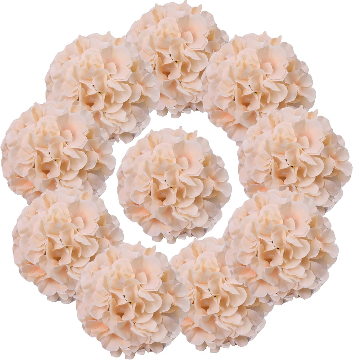 65pcs White Hydrangea Artificial Flowers Bulk (Not Squished, No Steaming Need) Ivory Faux Hydrangeas Bouquet Silk Flowers with Stems for Wedding,Party,Centerpieces,Home,Baby Shower Decor
