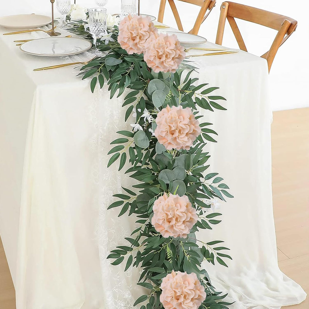 65pcs White Hydrangea Artificial Flowers Bulk (Not Squished, No Steaming Need) Ivory Faux Hydrangeas Bouquet Silk Flowers with Stems for Wedding,Party,Centerpieces,Home,Baby Shower Decor