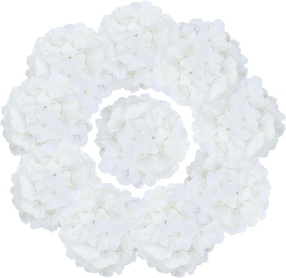 65pcs White Hydrangea Artificial Flowers Bulk (Not Squished, No Steaming Need) Ivory Faux Hydrangeas Bouquet Silk Flowers with Stems for Wedding,Party,Centerpieces,Home,Baby Shower Decor