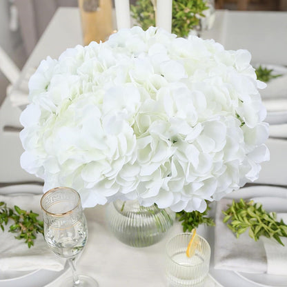 65pcs White Hydrangea Artificial Flowers Bulk (Not Squished, No Steaming Need) Ivory Faux Hydrangeas Bouquet Silk Flowers with Stems for Wedding,Party,Centerpieces,Home,Baby Shower Decor