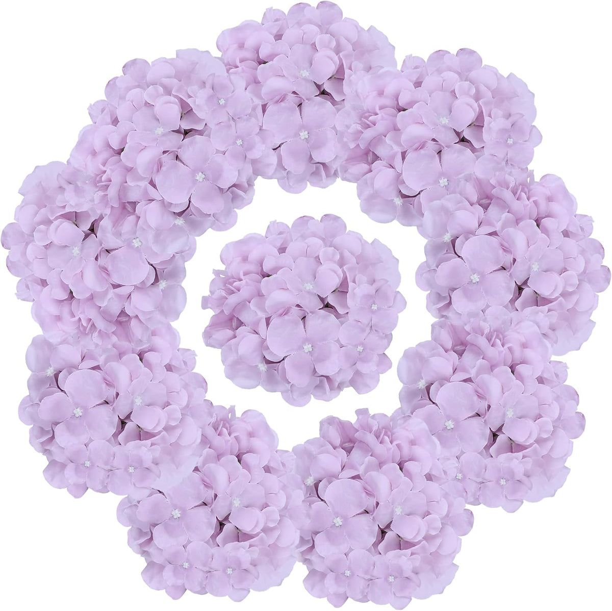 65pcs White Hydrangea Artificial Flowers Bulk (Not Squished, No Steaming Need) Ivory Faux Hydrangeas Bouquet Silk Flowers with Stems for Wedding,Party,Centerpieces,Home,Baby Shower Decor
