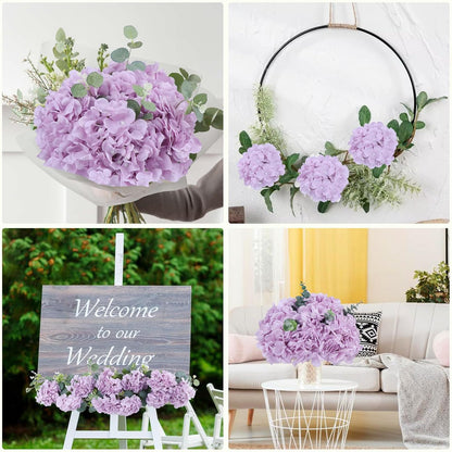 65pcs White Hydrangea Artificial Flowers Bulk (Not Squished, No Steaming Need) Ivory Faux Hydrangeas Bouquet Silk Flowers with Stems for Wedding,Party,Centerpieces,Home,Baby Shower Decor