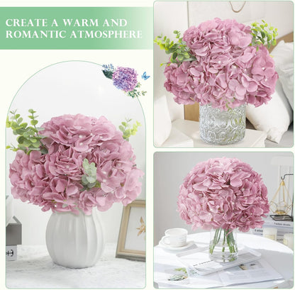 65pcs White Hydrangea Artificial Flowers Bulk (Not Squished, No Steaming Need) Ivory Faux Hydrangeas Bouquet Silk Flowers with Stems for Wedding,Party,Centerpieces,Home,Baby Shower Decor