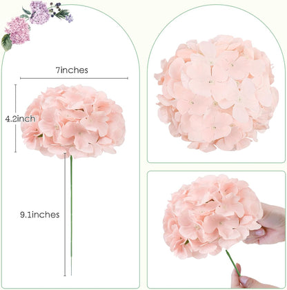 65pcs White Hydrangea Artificial Flowers Bulk (Not Squished, No Steaming Need) Ivory Faux Hydrangeas Bouquet Silk Flowers with Stems for Wedding,Party,Centerpieces,Home,Baby Shower Decor