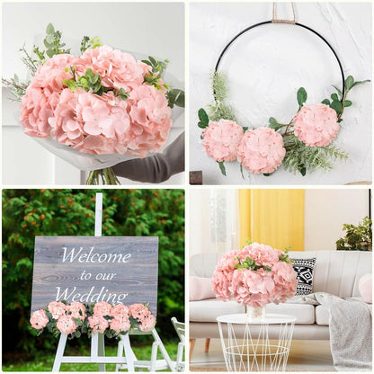 65pcs White Hydrangea Artificial Flowers Bulk (Not Squished, No Steaming Need) Ivory Faux Hydrangeas Bouquet Silk Flowers with Stems for Wedding,Party,Centerpieces,Home,Baby Shower Decor