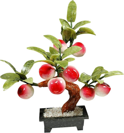 Crystals Tree Natural Jade Bonsai Artificial Peach Tree Living Room Porch Decoration Money Feng Shui Potted Home Creative Gifts Bonsai Tree (Size : 8)