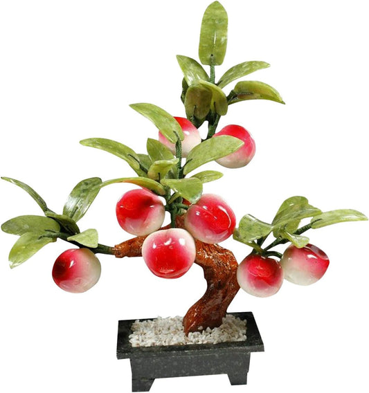 Crystals Tree Natural Jade Bonsai Artificial Peach Tree Living Room Porch Decoration Money Feng Shui Potted Home Creative Gifts Bonsai Tree (Size : 8)