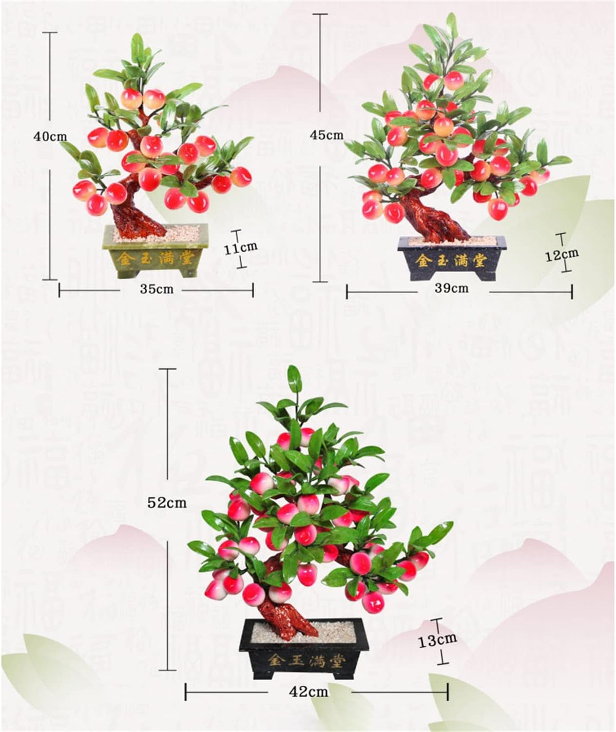 Crystals Tree Natural Jade Bonsai Artificial Peach Tree Living Room Porch Decoration Money Feng Shui Potted Home Creative Gifts Bonsai Tree (Size : 8)