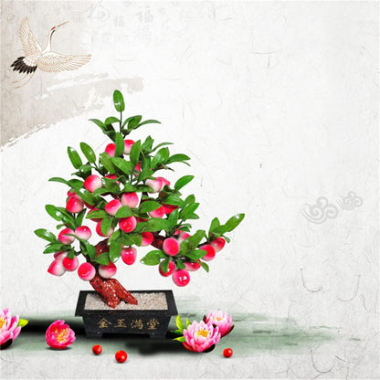 Crystals Tree Natural Jade Bonsai Artificial Peach Tree Living Room Porch Decoration Money Feng Shui Potted Home Creative Gifts Bonsai Tree (Size : 8)