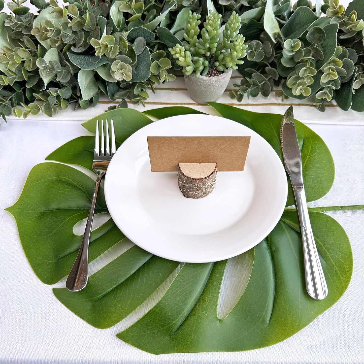 27 Pcs Assorted Faux Tropical Leaf Stems Set Decorative Real Touch Artificial Monstera and Palm Leaves Greenery for Jungle Hawaiian Luau Safari Beach Tiki Theme Party Summer Wedding Home Décor