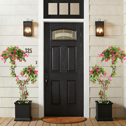 5 Feet Artificial Bougainvillea Tree with Flowers in Plastic Pot Faux Blooming Tree for Decor Indoor or Outdoor Home Office, 1 PCS(63 inch)