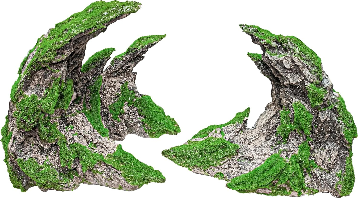 Fish Tank Decor- Jagged Canyon Rock Formation ，Made of Solid Sandstone，Suitable for a Variety of Fish Tank Scenes, DIY Planting Moss, Safe and Non-Toxic