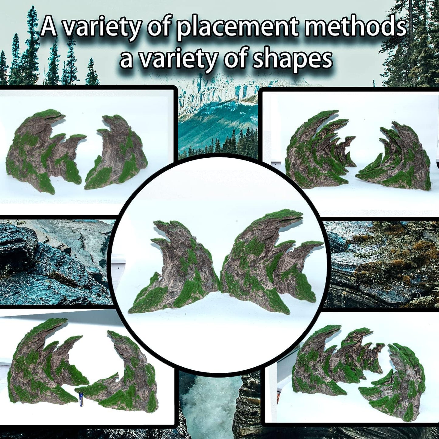 Fish Tank Decor- Jagged Canyon Rock Formation ，Made of Solid Sandstone，Suitable for a Variety of Fish Tank Scenes, DIY Planting Moss, Safe and Non-Toxic
