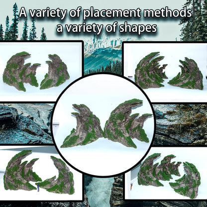 Fish Tank Decor- Jagged Canyon Rock Formation ，Made of Solid Sandstone，Suitable for a Variety of Fish Tank Scenes, DIY Planting Moss, Safe and Non-Toxic