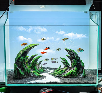 Fish Tank Decor- Jagged Canyon Rock Formation ，Made of Solid Sandstone，Suitable for a Variety of Fish Tank Scenes, DIY Planting Moss, Safe and Non-Toxic