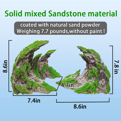 Fish Tank Decor- Jagged Canyon Rock Formation ，Made of Solid Sandstone，Suitable for a Variety of Fish Tank Scenes, DIY Planting Moss, Safe and Non-Toxic