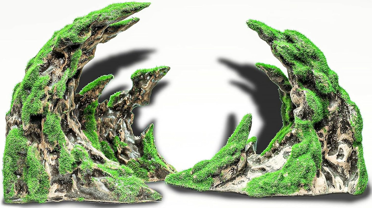 Fish Tank Decor- Jagged Canyon Rock Formation ，Made of Solid Sandstone，Suitable for a Variety of Fish Tank Scenes, DIY Planting Moss, Safe and Non-Toxic