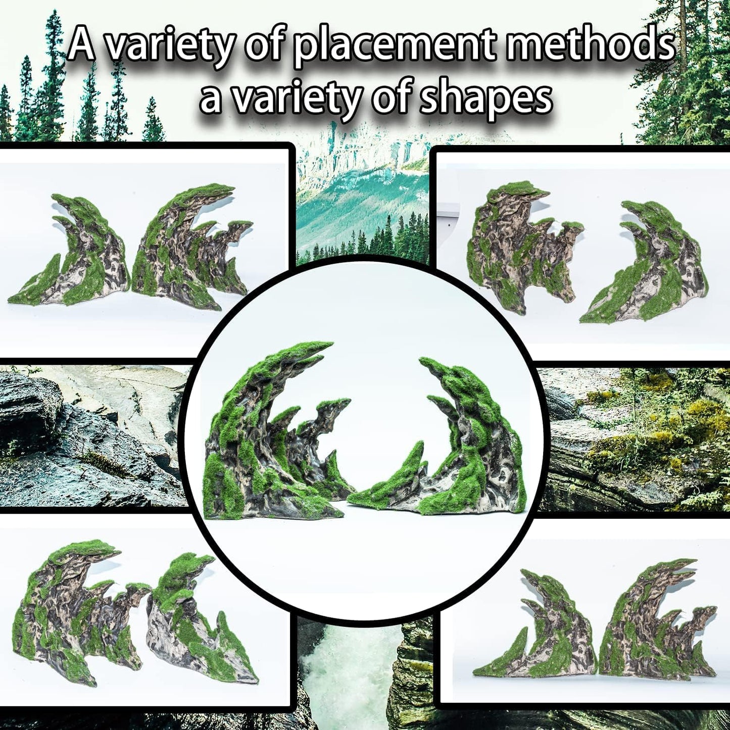 Fish Tank Decor- Jagged Canyon Rock Formation ，Made of Solid Sandstone，Suitable for a Variety of Fish Tank Scenes, DIY Planting Moss, Safe and Non-Toxic