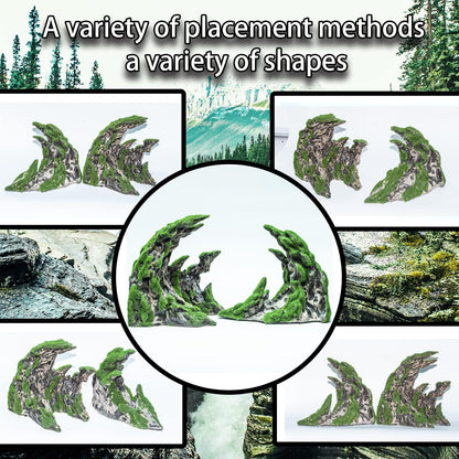 Fish Tank Decor- Jagged Canyon Rock Formation ，Made of Solid Sandstone，Suitable for a Variety of Fish Tank Scenes, DIY Planting Moss, Safe and Non-Toxic
