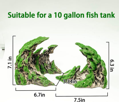 Fish Tank Decor- Jagged Canyon Rock Formation ，Made of Solid Sandstone，Suitable for a Variety of Fish Tank Scenes, DIY Planting Moss, Safe and Non-Toxic