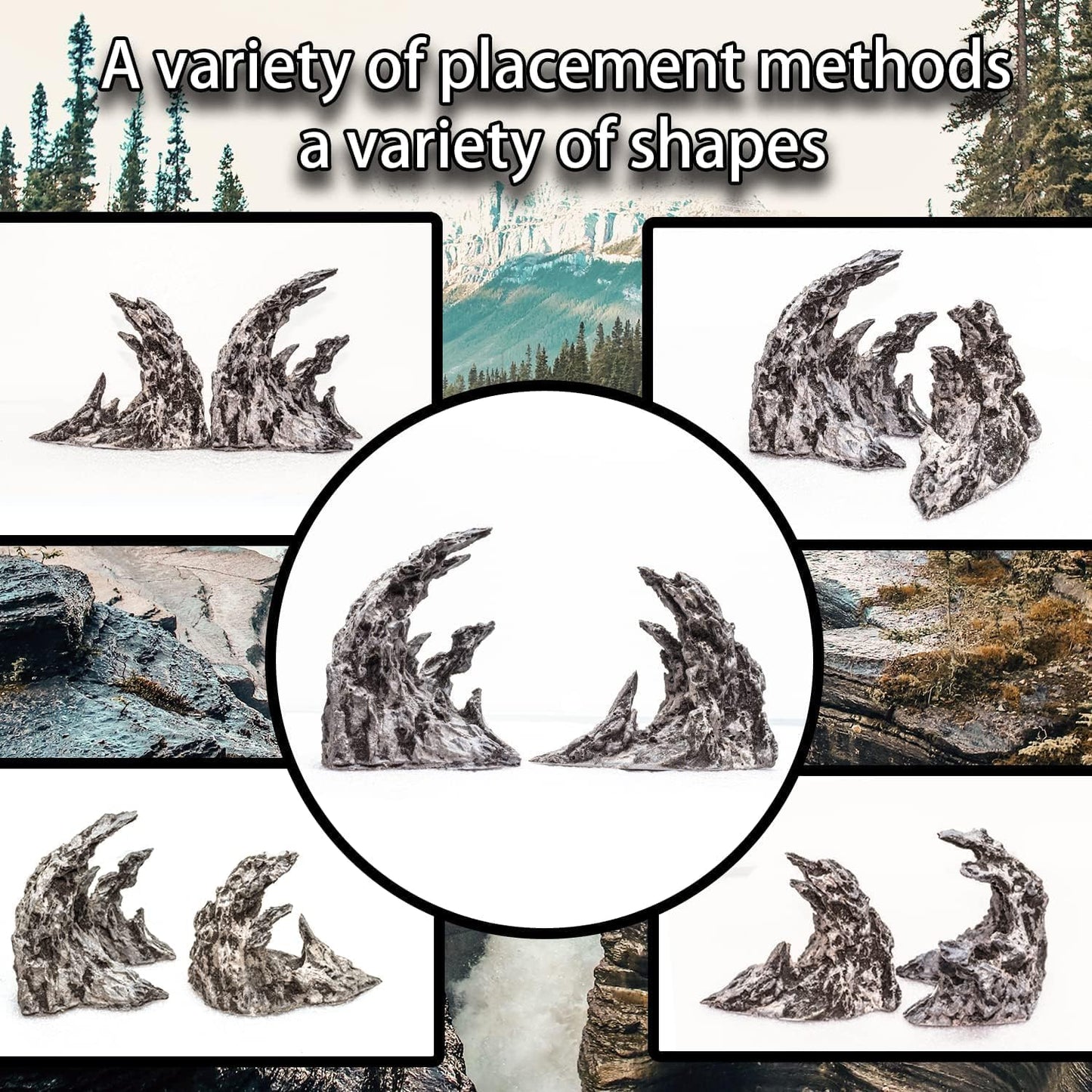 Fish Tank Decor- Jagged Canyon Rock Formation ，Made of Solid Sandstone，Suitable for a Variety of Fish Tank Scenes, DIY Planting Moss, Safe and Non-Toxic