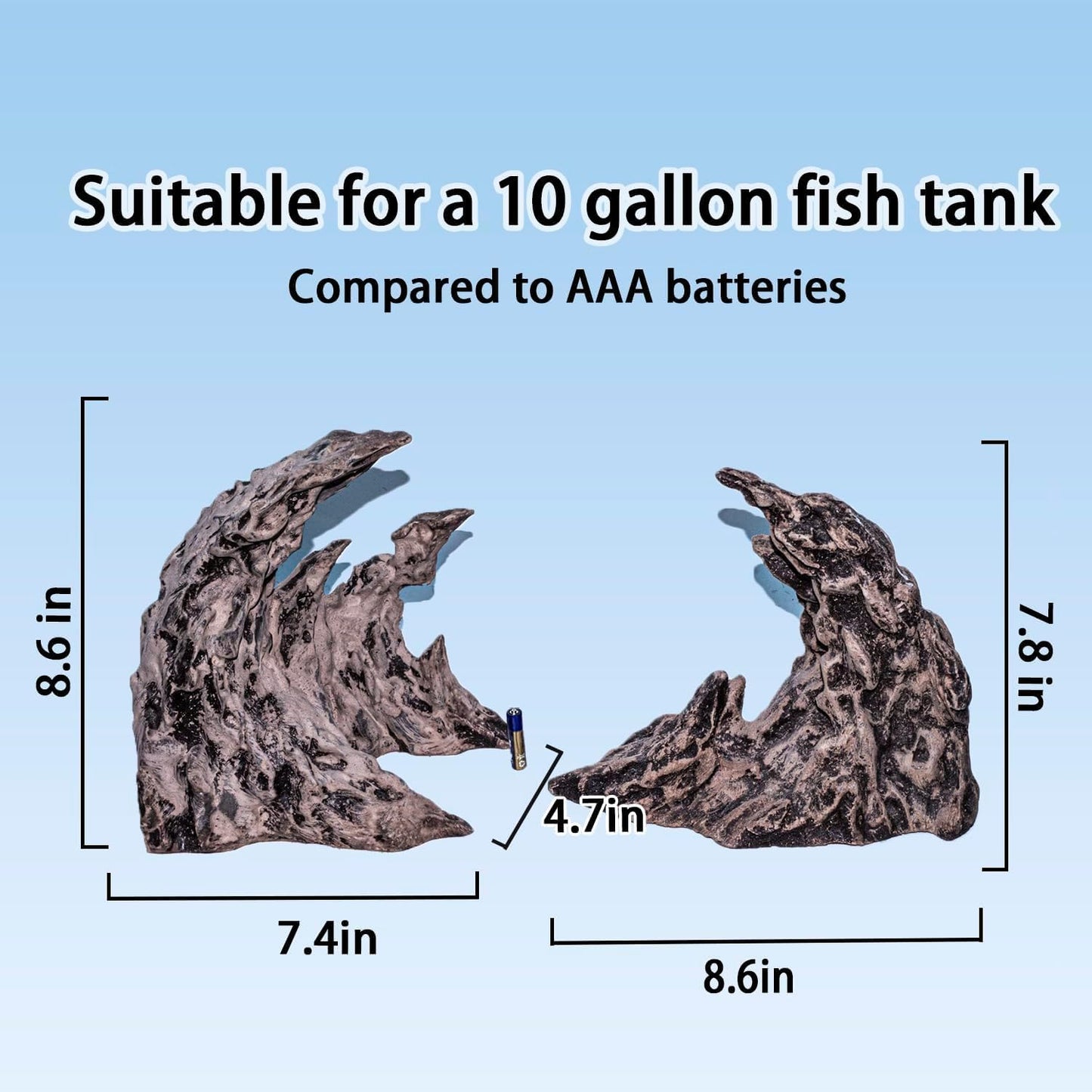 Fish Tank Decor- Jagged Canyon Rock Formation ，Made of Solid Sandstone，Suitable for a Variety of Fish Tank Scenes, DIY Planting Moss, Safe and Non-Toxic