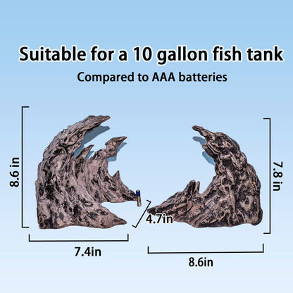 Fish Tank Decor- Jagged Canyon Rock Formation ，Made of Solid Sandstone，Suitable for a Variety of Fish Tank Scenes, DIY Planting Moss, Safe and Non-Toxic