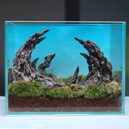 Fish Tank Decor- Jagged Canyon Rock Formation ，Made of Solid Sandstone，Suitable for a Variety of Fish Tank Scenes, DIY Planting Moss, Safe and Non-Toxic
