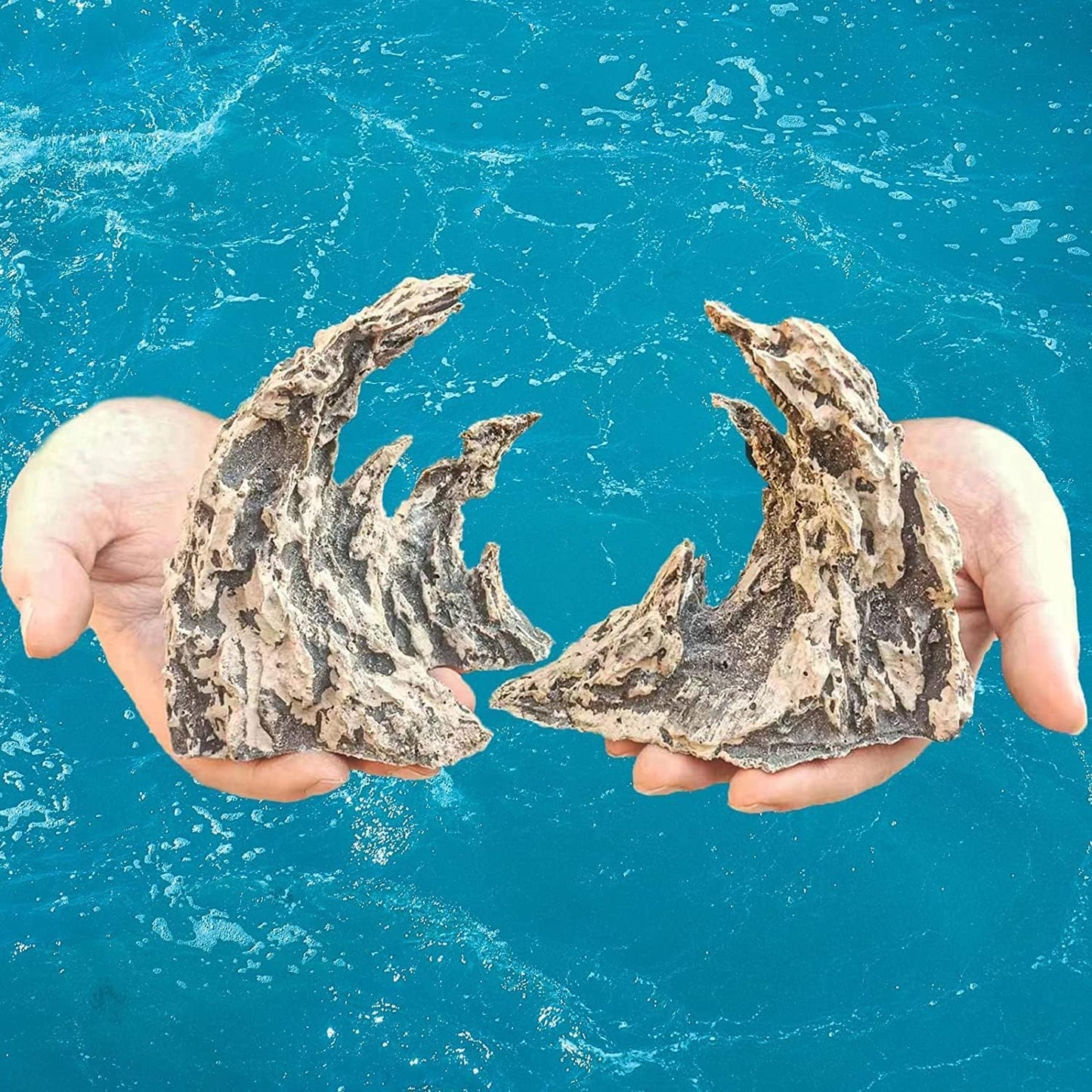 Fish Tank Decor- Jagged Canyon Rock Formation ，Made of Solid Sandstone，Suitable for a Variety of Fish Tank Scenes, DIY Planting Moss, Safe and Non-Toxic