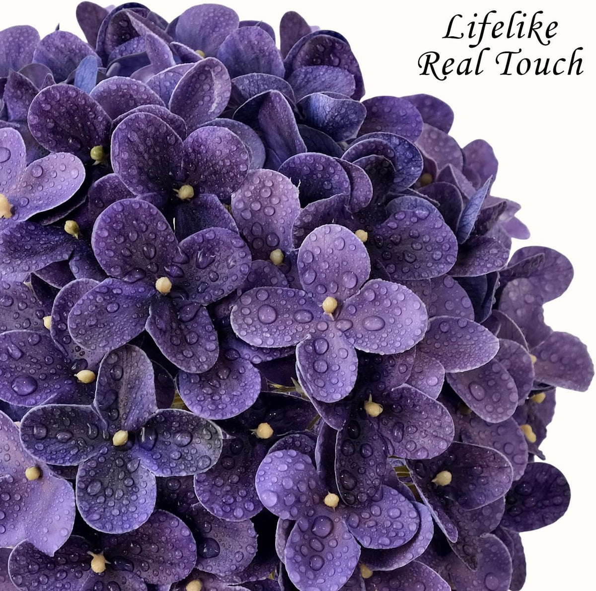 JINWOE Light Blue Hydrangea Artificial Flowers,4Pcs 20" Real Touch Lifelike Silk Artificial Hydrangeas, Full Fake Flowers for Bouquet Table Centerpieces Spring Wedding Indoor Home