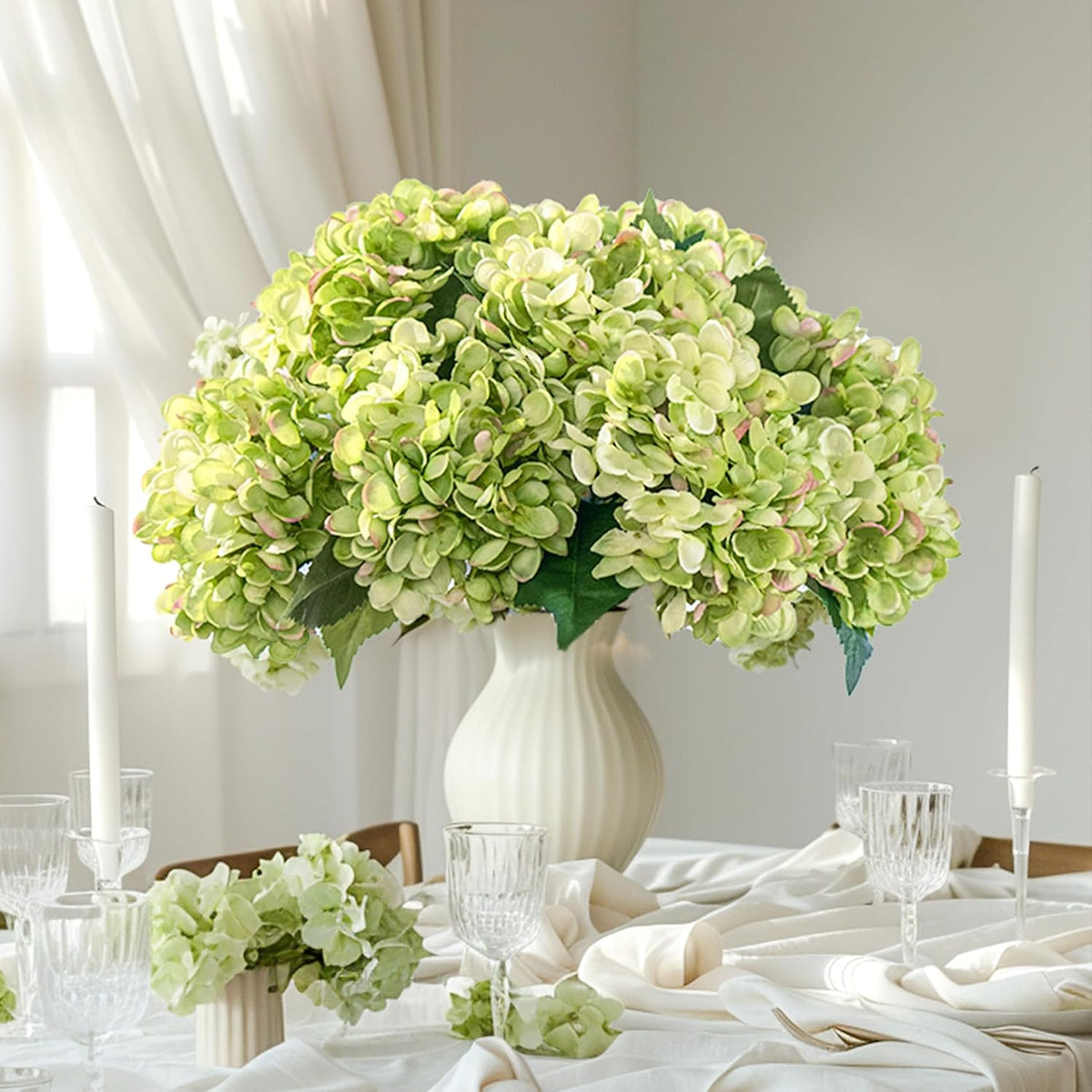 10PCS Faux Hydrangea Flower Hydrangea Artificial Flowers Hydrangea Bouquet Faux Flower Table Centerpieces for Home Wedding Bridal Bouquet Office Party DIY Floral Decor