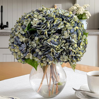 10PCS Faux Hydrangea Flower Hydrangea Artificial Flowers Hydrangea Bouquet Faux Flower Table Centerpieces for Home Wedding Bridal Bouquet Office Party DIY Floral Decor