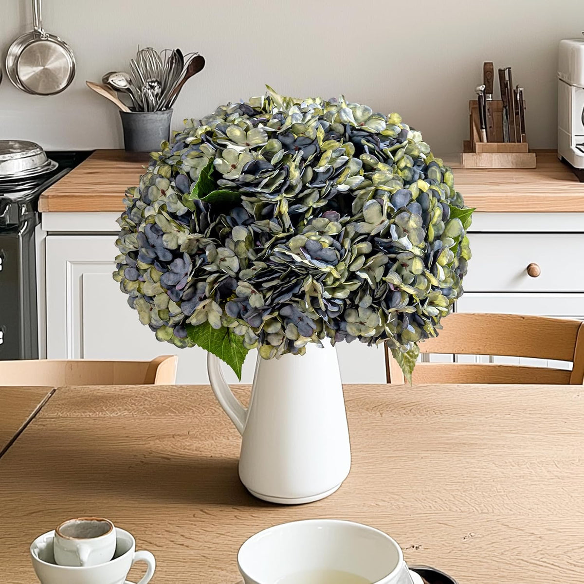 10PCS Faux Hydrangea Flower Hydrangea Artificial Flowers Hydrangea Bouquet Faux Flower Table Centerpieces for Home Wedding Bridal Bouquet Office Party DIY Floral Decor