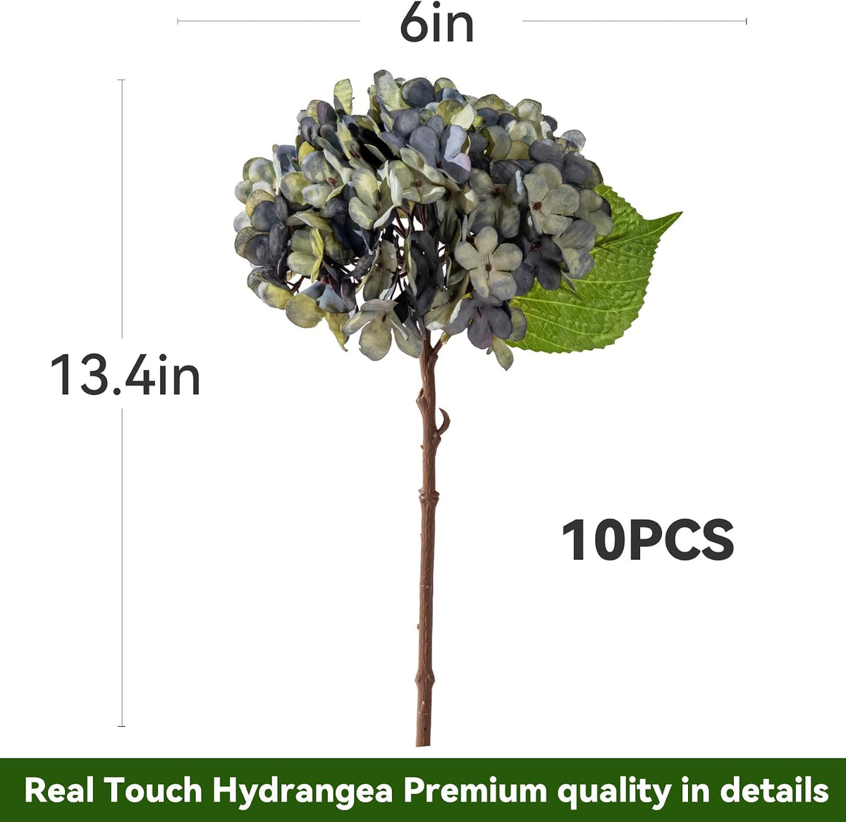 10PCS Faux Hydrangea Flower Hydrangea Artificial Flowers Hydrangea Bouquet Faux Flower Table Centerpieces for Home Wedding Bridal Bouquet Office Party DIY Floral Decor