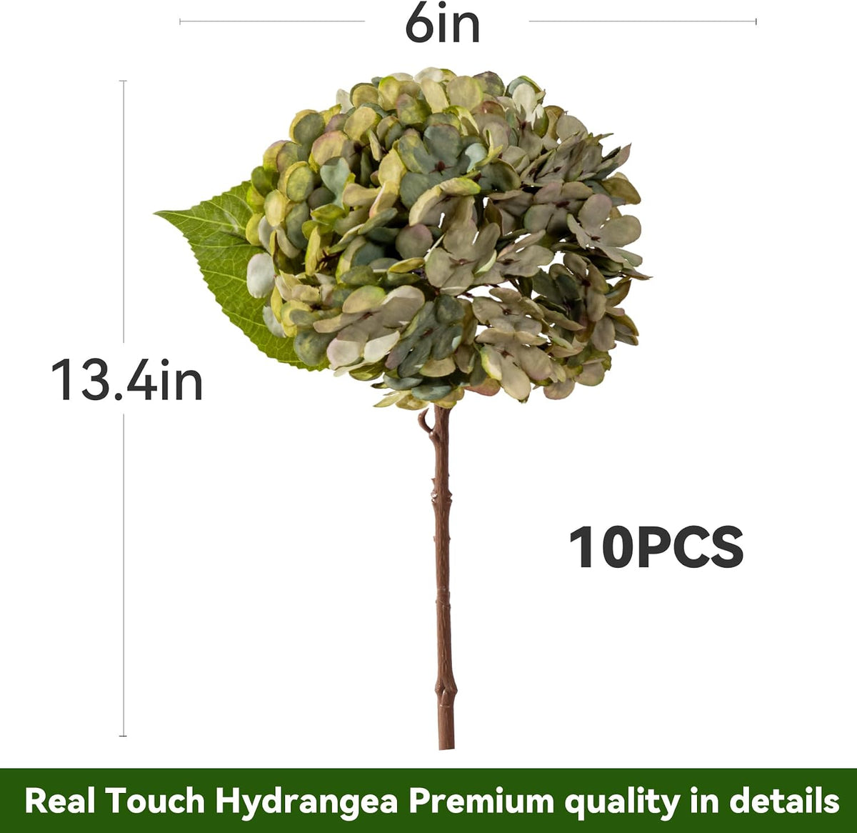 10PCS Faux Hydrangea Flower Hydrangea Artificial Flowers Hydrangea Bouquet Faux Flower Table Centerpieces for Home Wedding Bridal Bouquet Office Party DIY Floral Decor